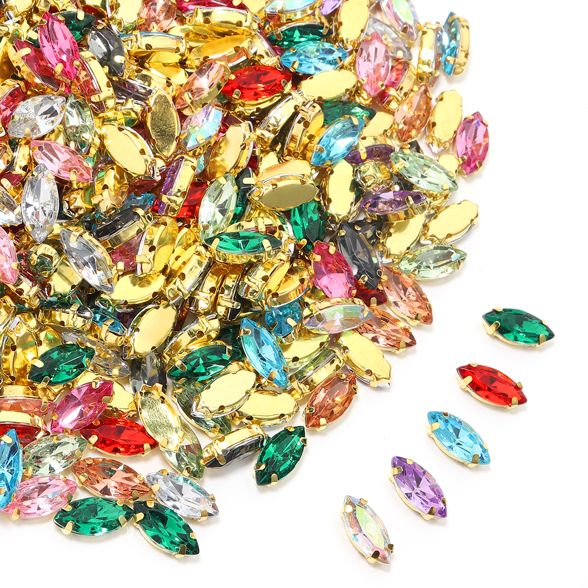50pcs Horse Eye Shape Stainles - đánh giá và giá Sew On Rhinestone