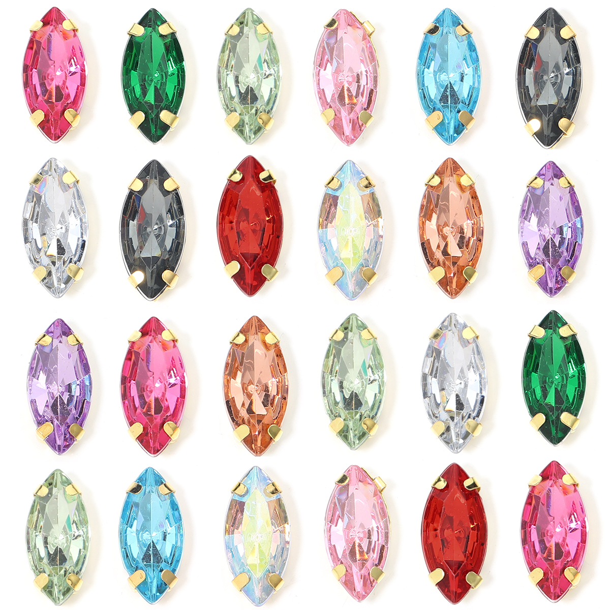 50pcs Horse Eye Shape Stainles - đánh giá và giá Sew On Rhinestone