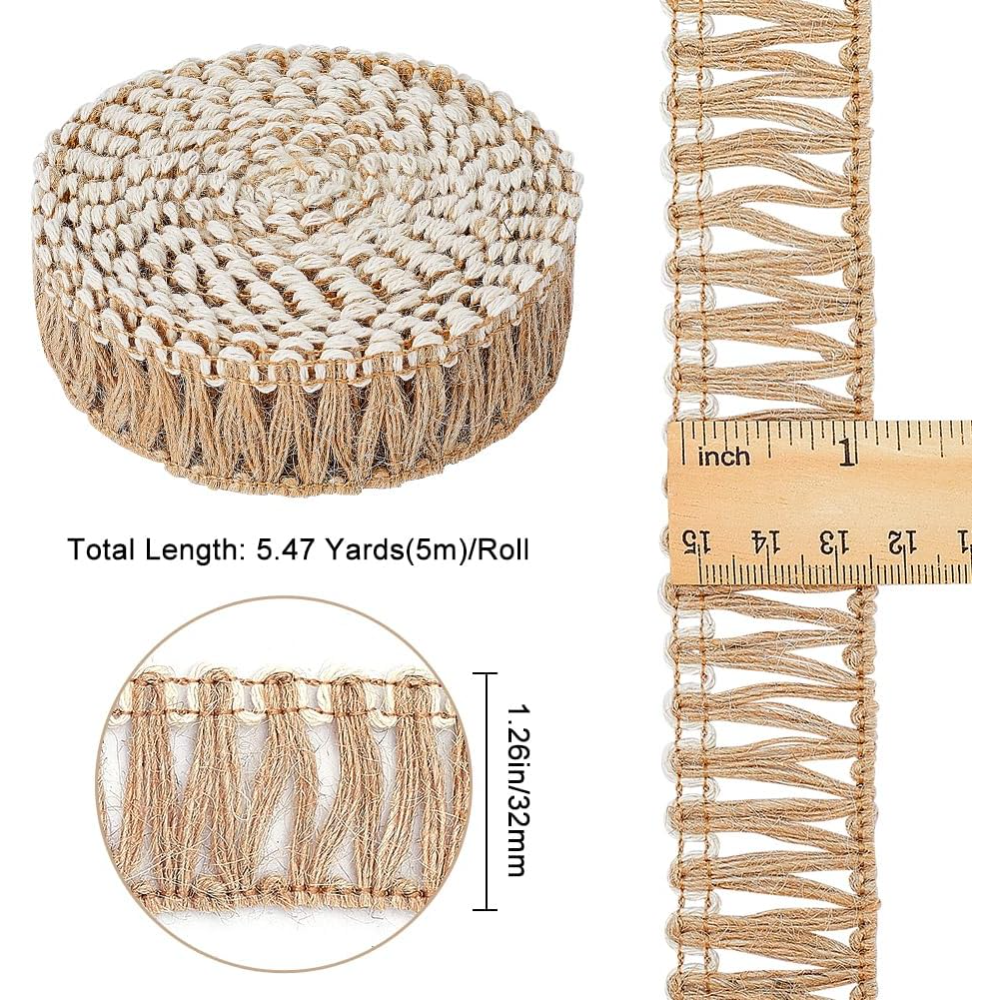 5 Meters Burlap Fringe Tassel  - đánh giá và giá Tassel Fringe Trim