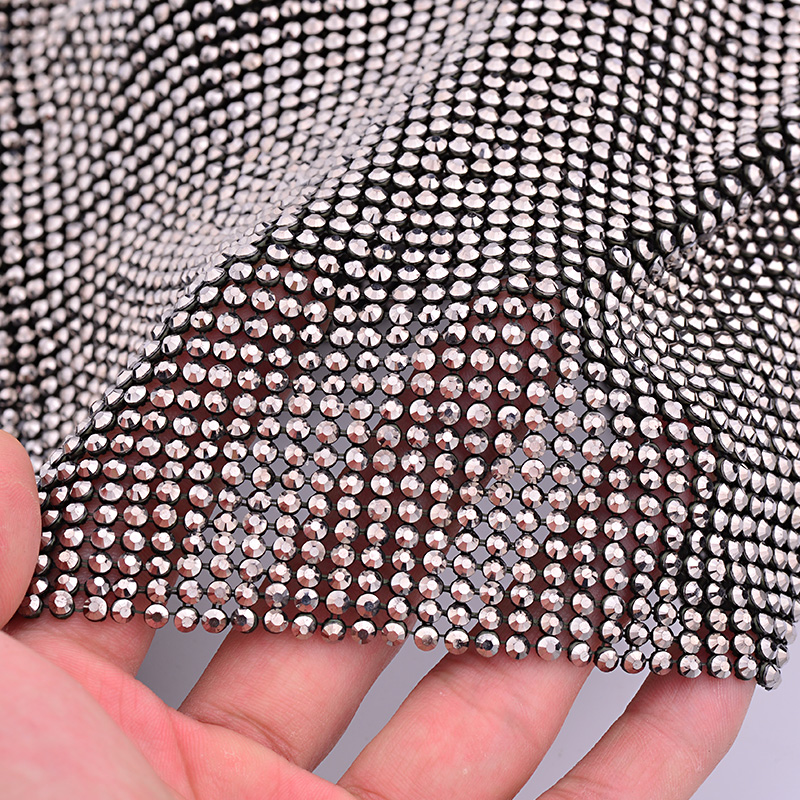 JUNAO 45*120cm Black Gold Crys - đánh giá và giá Crystal Mesh Fabric