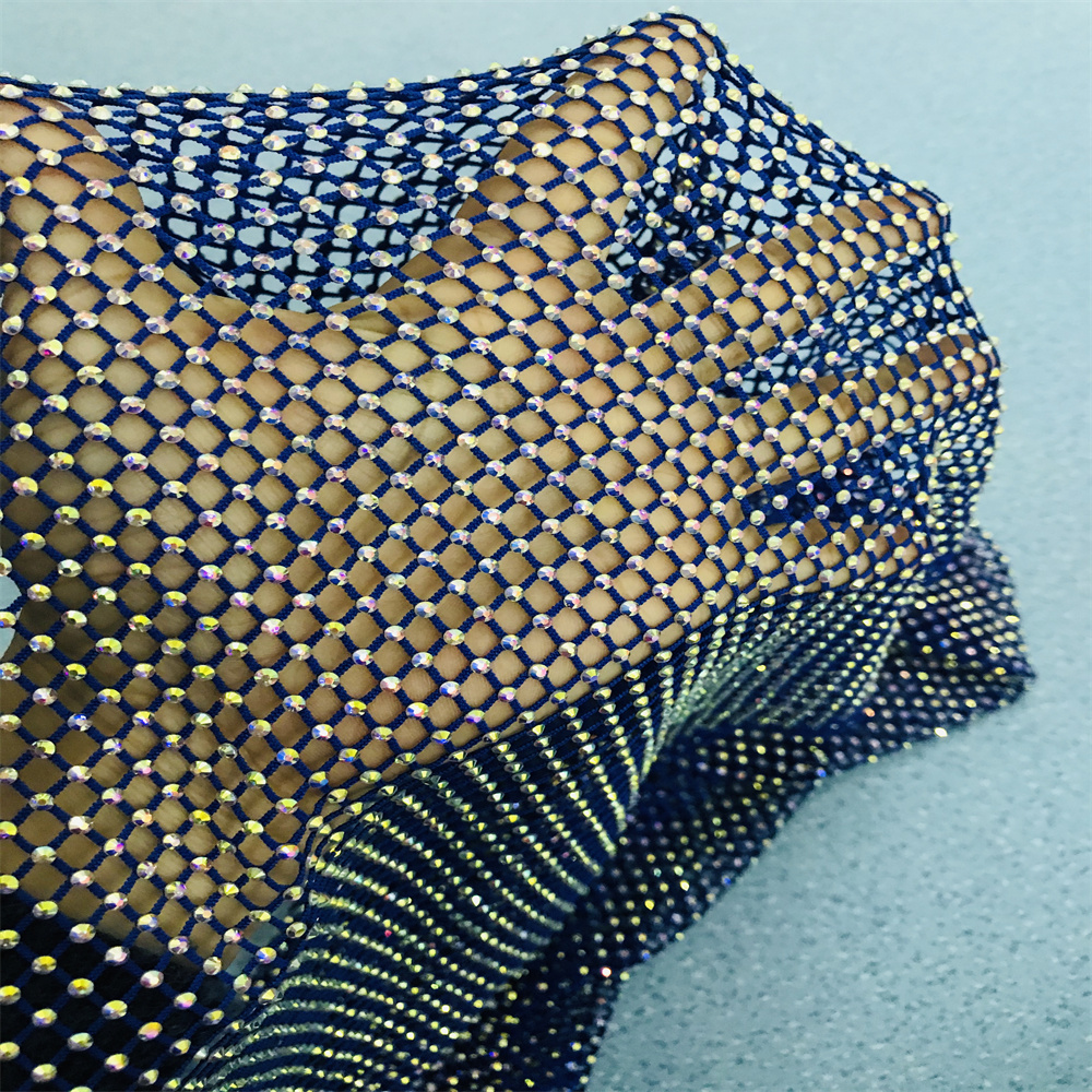Chunky Glitter Blue Yellow Gla - đánh giá và giá Crystal Mesh Fabric
