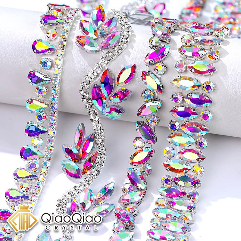 QIAO Rhinestone Trim Crystal A - đánh giá và giá Crystal Mesh Fabric