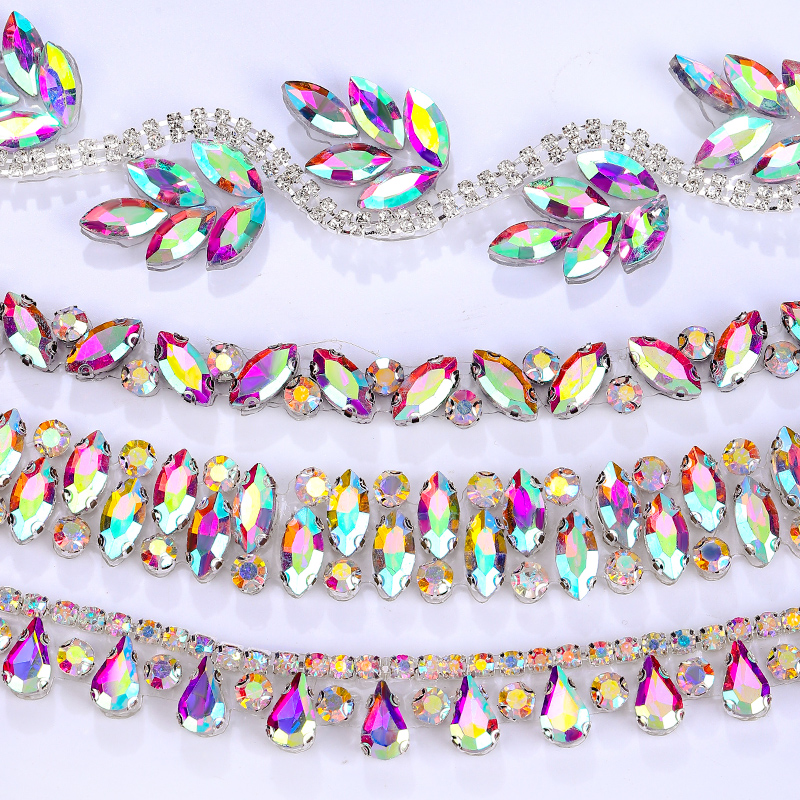 QIAO Rhinestone Trim Crystal A - đánh giá và giá Crystal Mesh Fabric