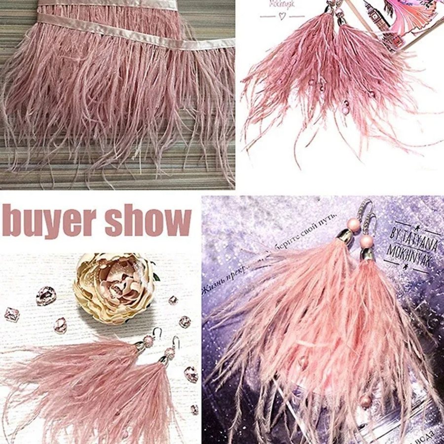 100CM Natural ostrich Feather  - đánh giá và giá Feather Trim Marabou