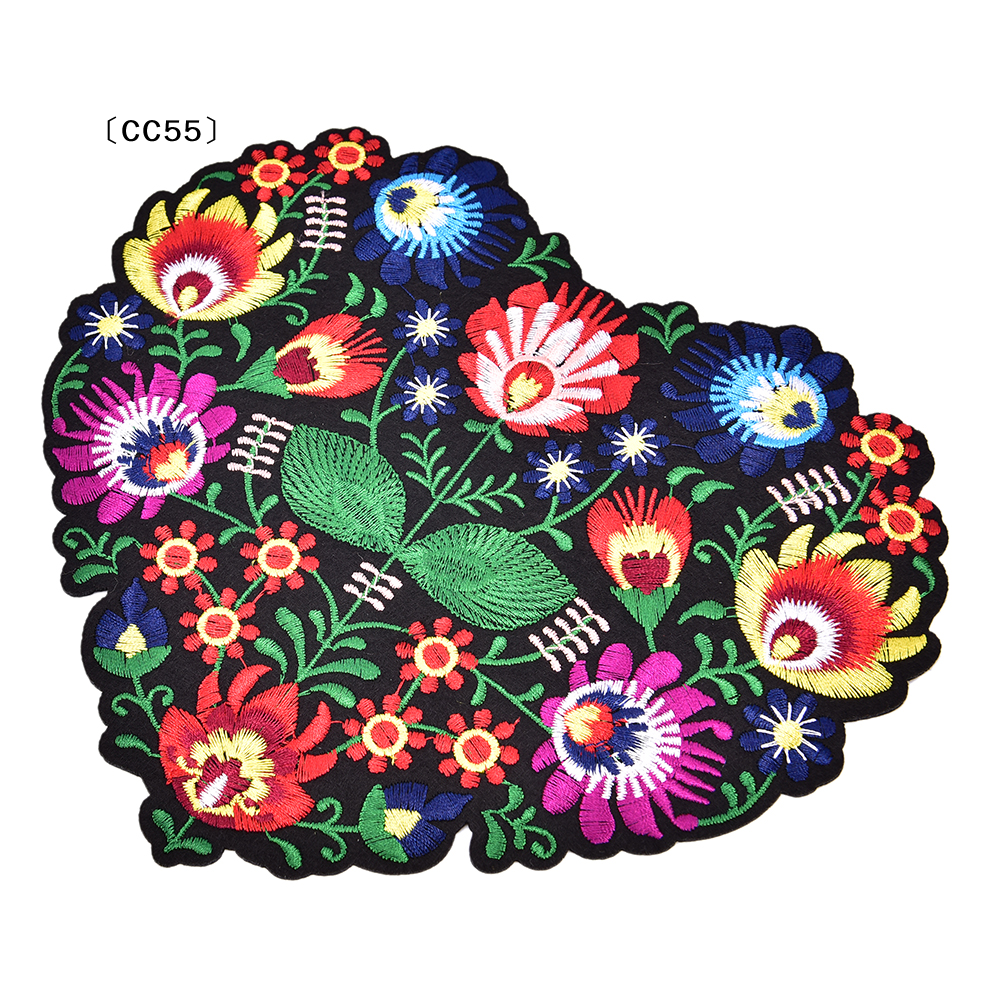 1Pc Heart Shape Flower Embroid - đánh giá và giá Applique Patch Flower