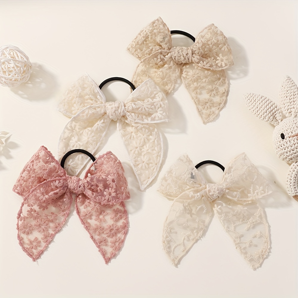 Elegant Lace Bow Hair Tie for  - đánh giá và giá Elastic Lace Trim