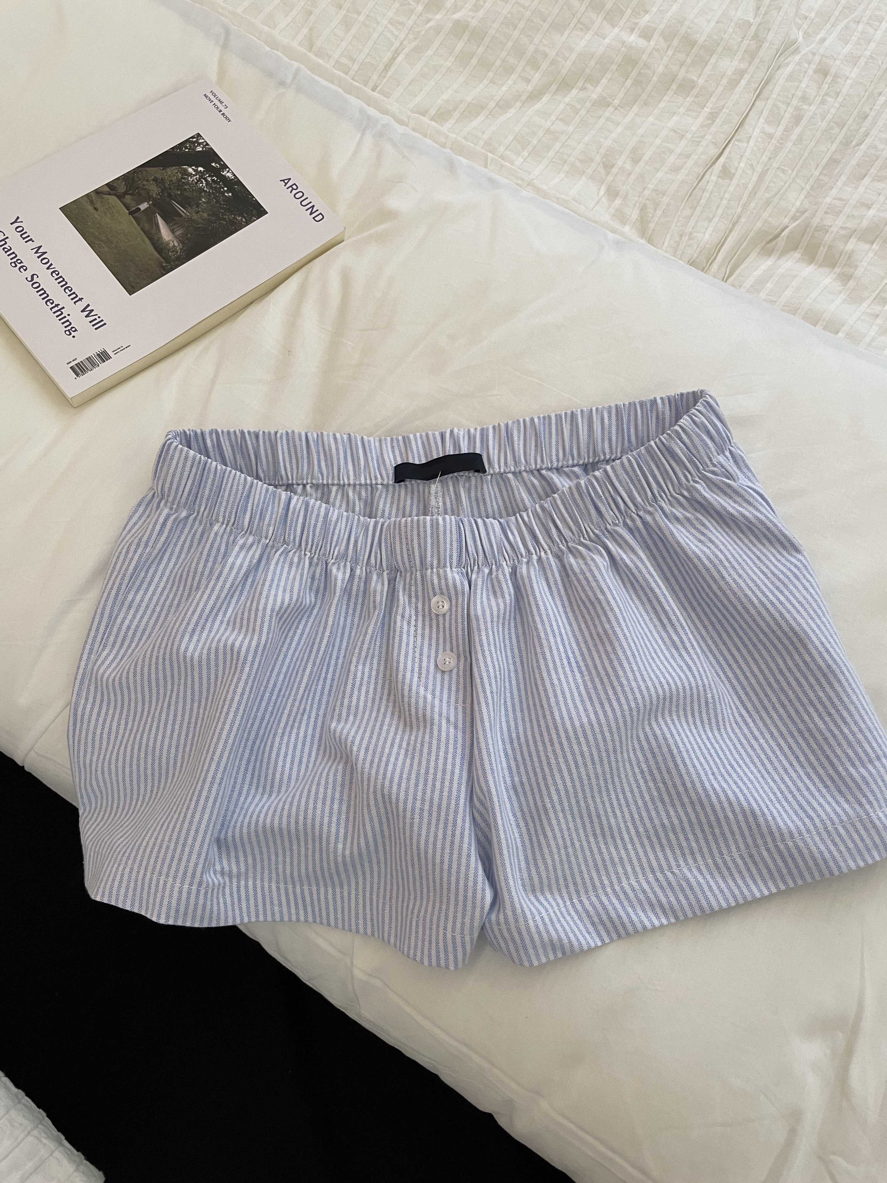 Blue Striped Shorts 2 Piece Se - đánh giá và giá Elastic Lace Trim