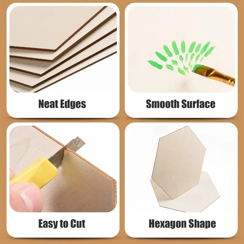 20pcs 20cm Hexagon Unfinished  - đánh giá và giá Craft Embellishments