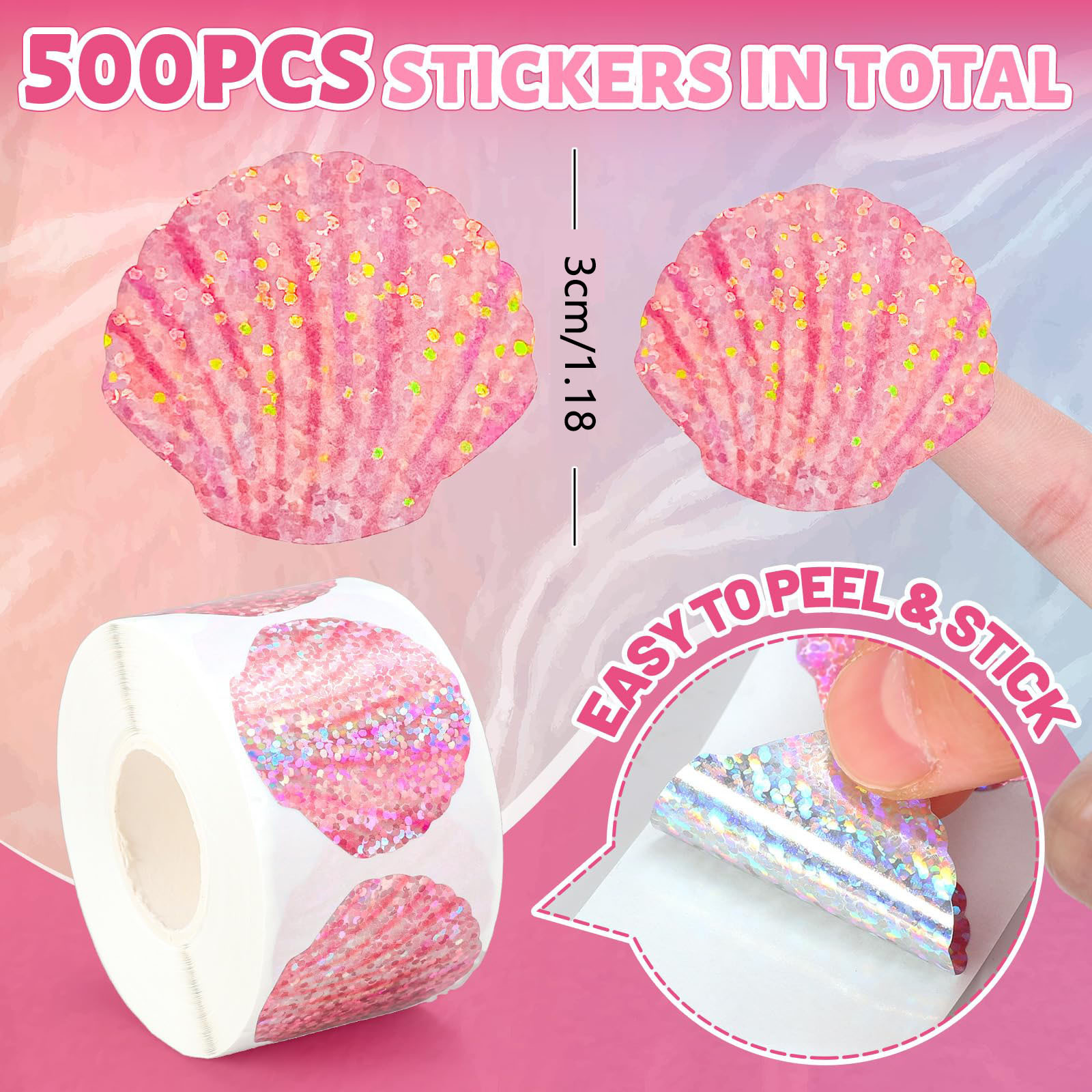 500 Pcs Summer Seashell Sticke - đánh giá và giá Glitter Vinyl Roll