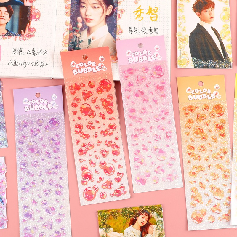 Aesthetic Bubble Kawaii Sticke - đánh giá và giá Glitter Vinyl Roll