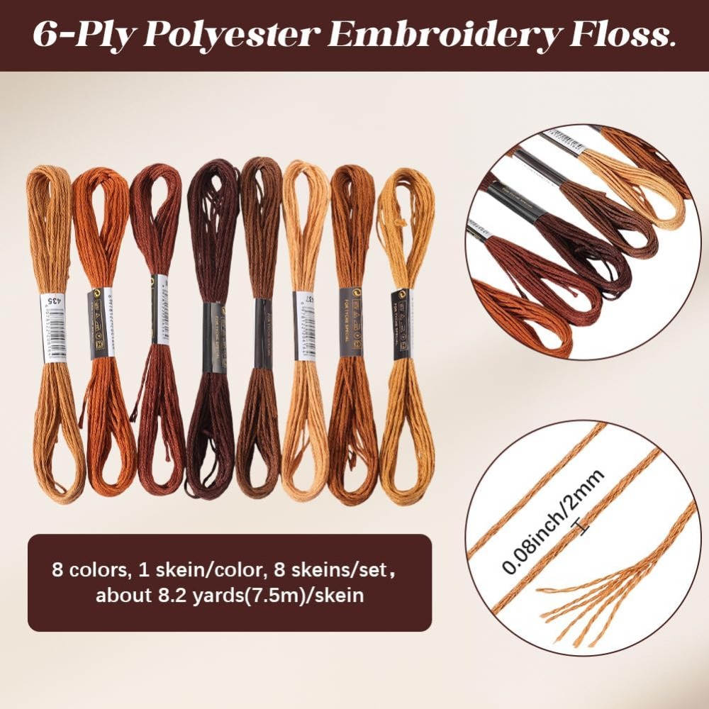 8 Skeins 6 Strands Brown Embro - đánh giá và giá Embroidery Embellishments