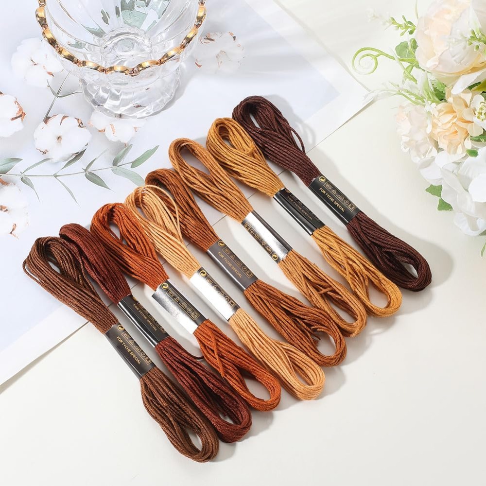 8 Skeins 6 Strands Brown Embro - đánh giá và giá Embroidery Embellishments