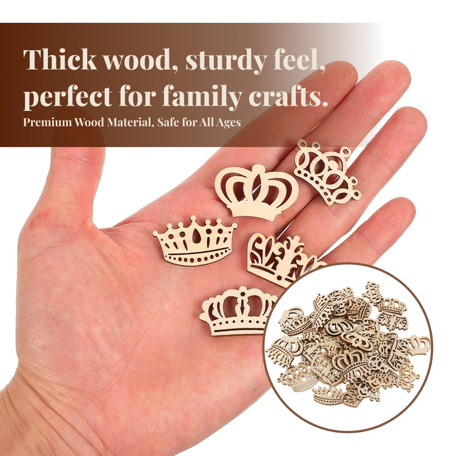 50pcs Crown Wooden Pieces Baby - đánh giá và giá Craft Embellishments