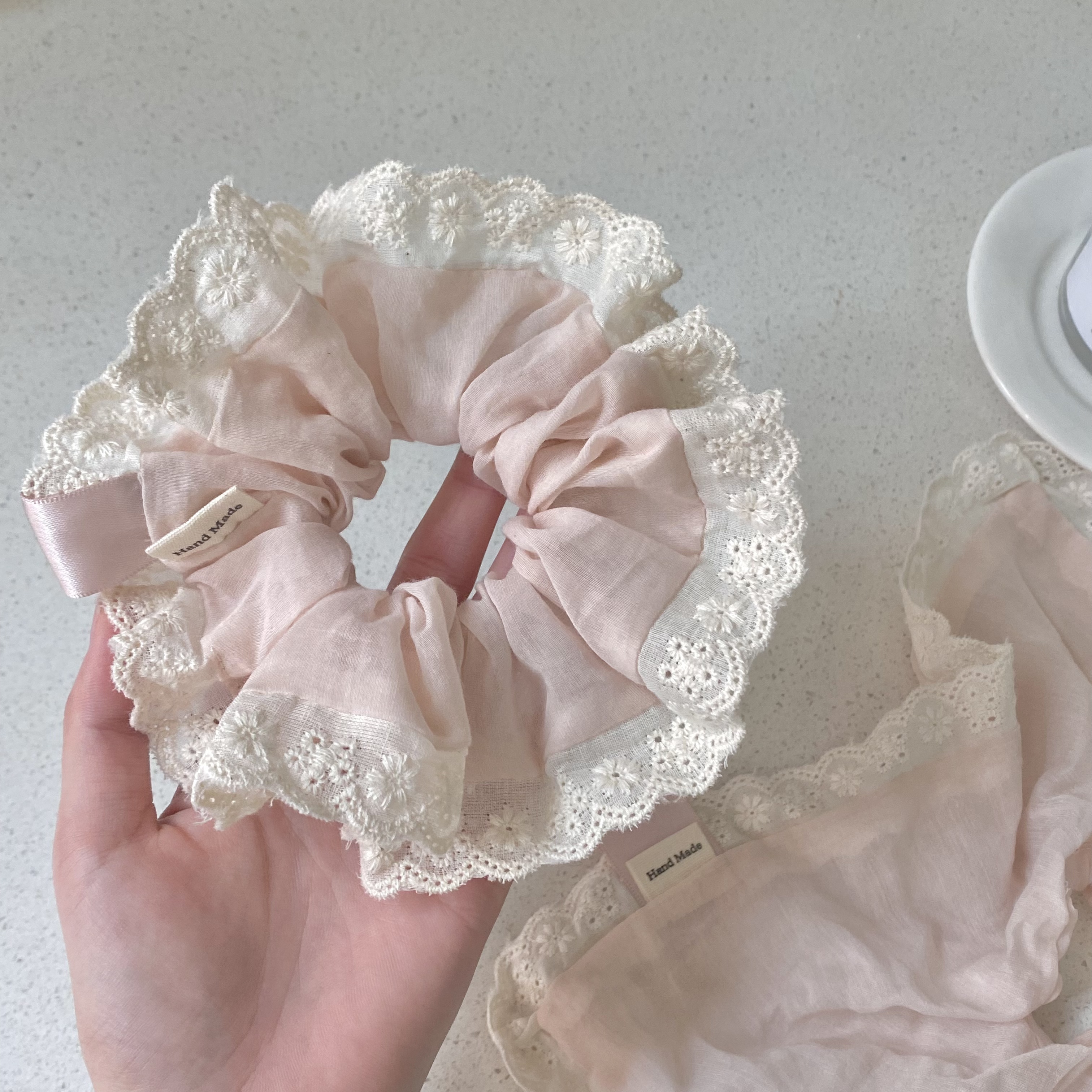 1PC Pink Lace - Trimmed Hair A - đánh giá và giá Elastic Lace Trim
