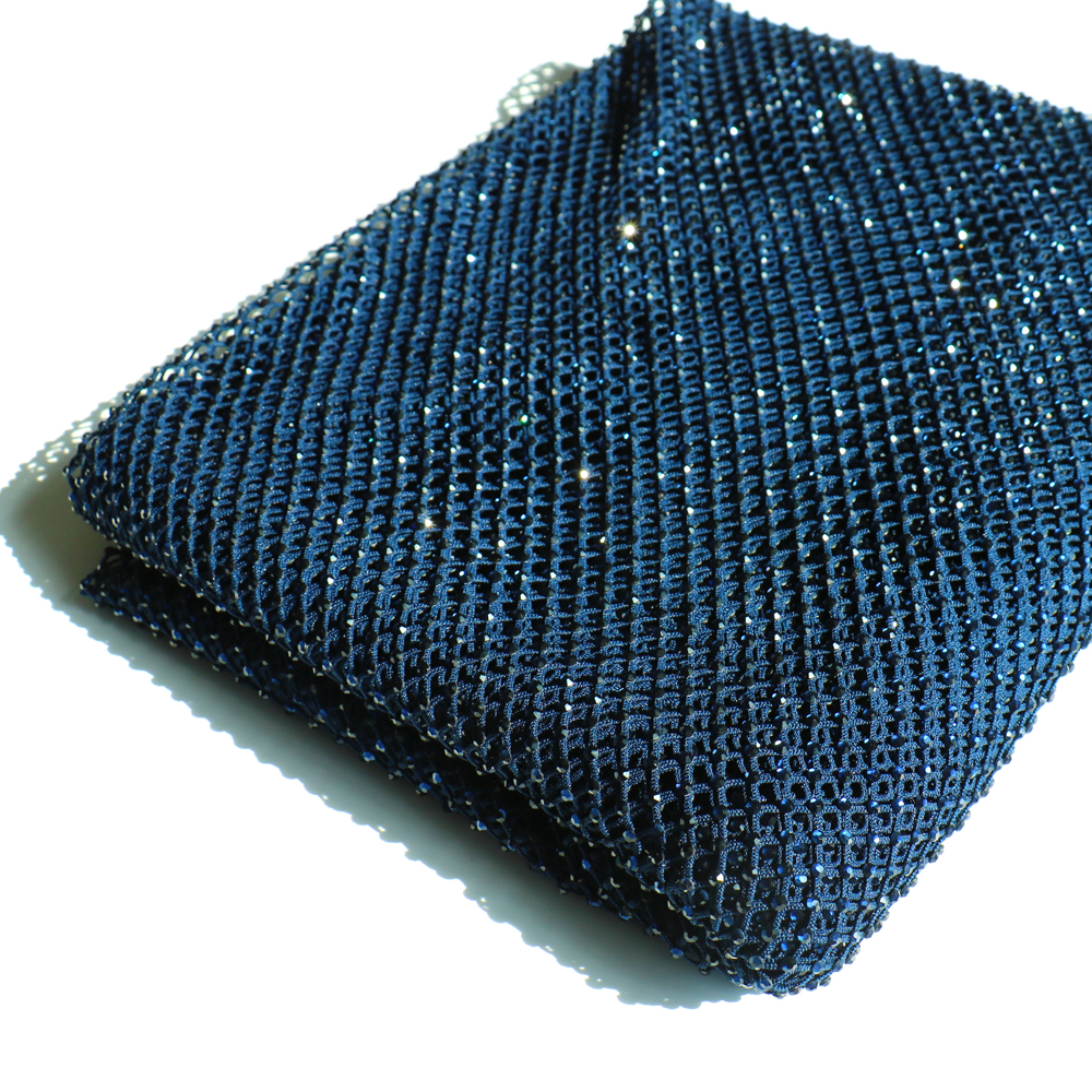 SS10 Rhinestones Mesh Navy Col - đánh giá và giá Crystal Mesh Fabric