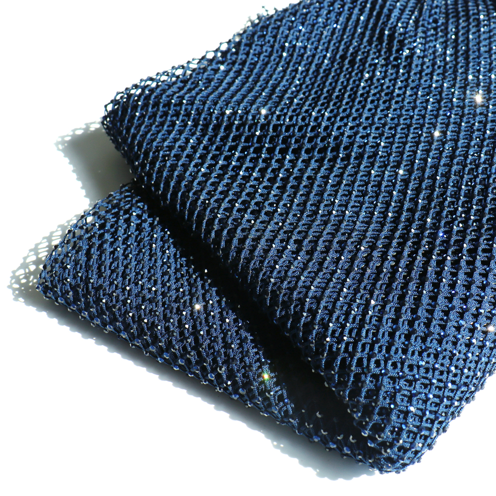 SS10 Rhinestones Mesh Navy Col - đánh giá và giá Crystal Mesh Fabric