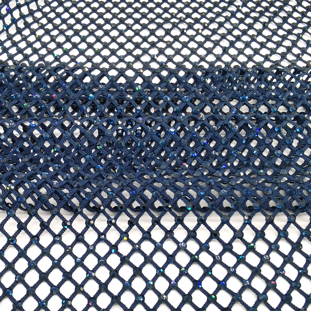 SS10 Rhinestones Mesh Navy Col - đánh giá và giá Crystal Mesh Fabric