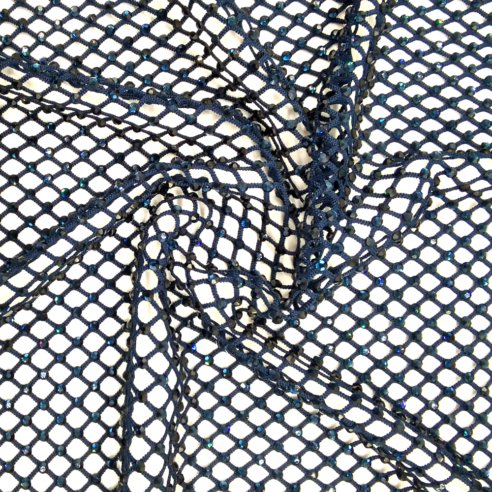 SS10 Rhinestones Mesh Navy Col - đánh giá và giá Crystal Mesh Fabric