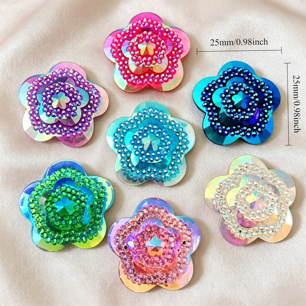 12pcs Glitter Crystal AB Flowe - đánh giá và giá Sew On Rhinestone