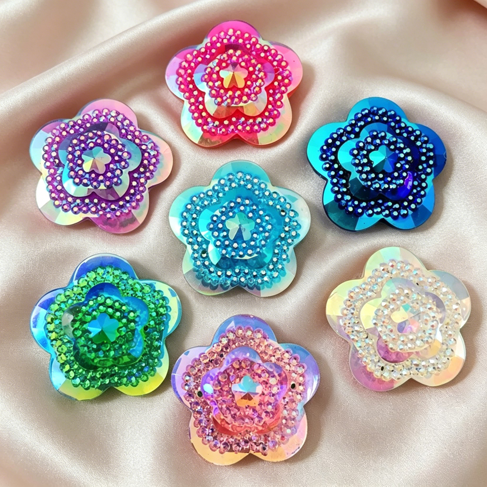12pcs Glitter Crystal AB Flowe - đánh giá và giá Sew On Rhinestone