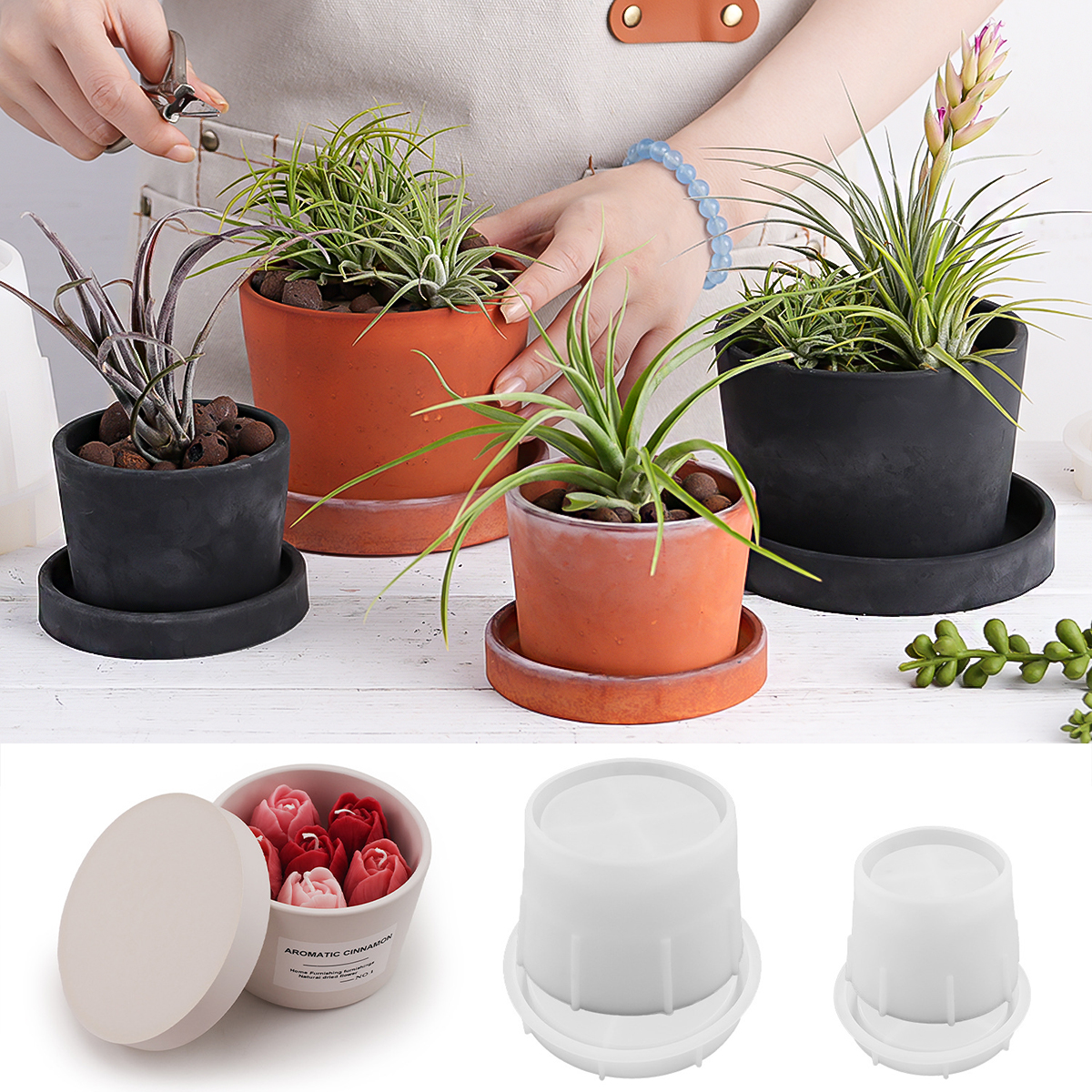 Round Candle Jar Silicone Mold - đánh giá và giá Craft Embellishment Storage