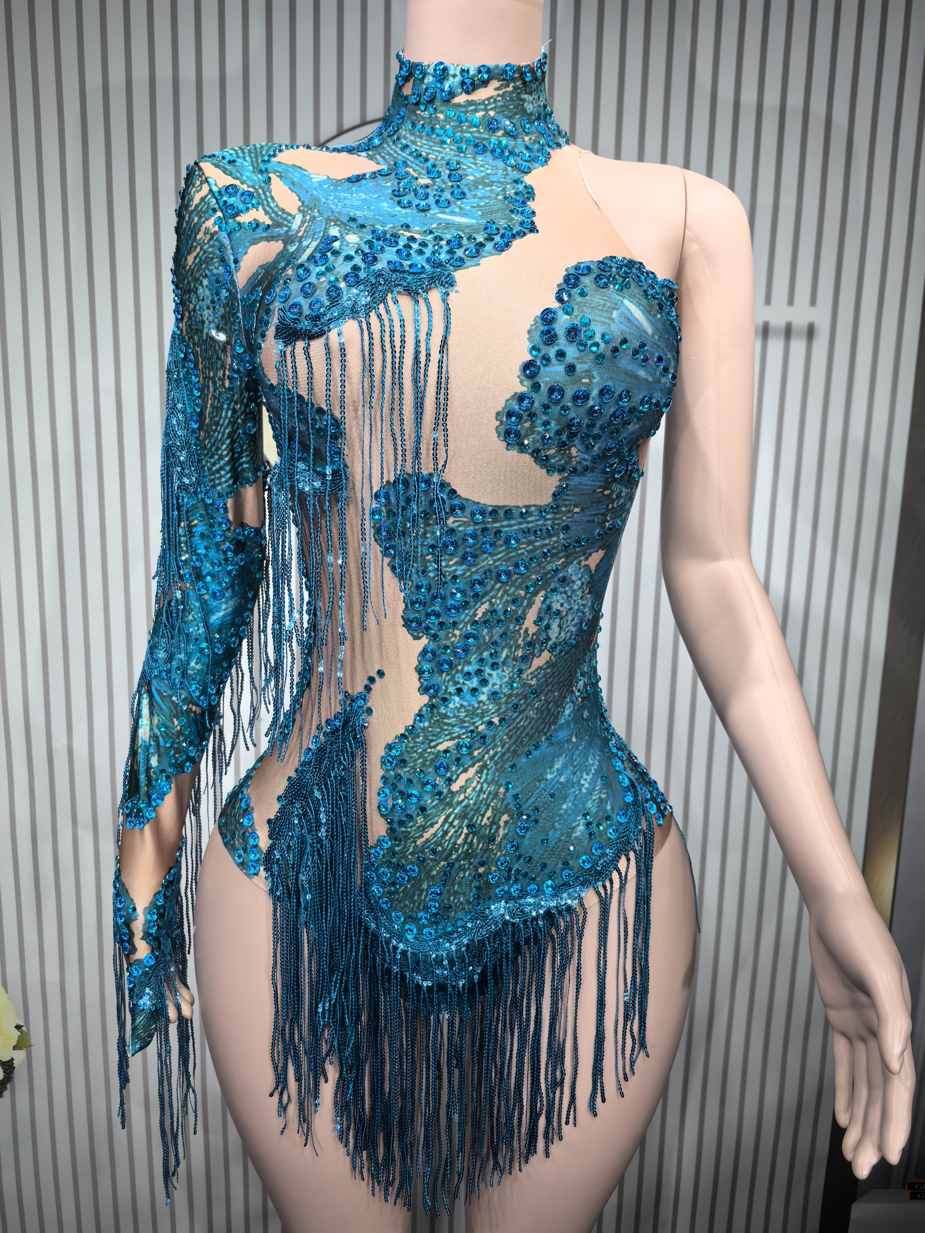 Sexy Skinny Leotard Singer Dan - đánh giá và giá Rhinestone Banding Trim