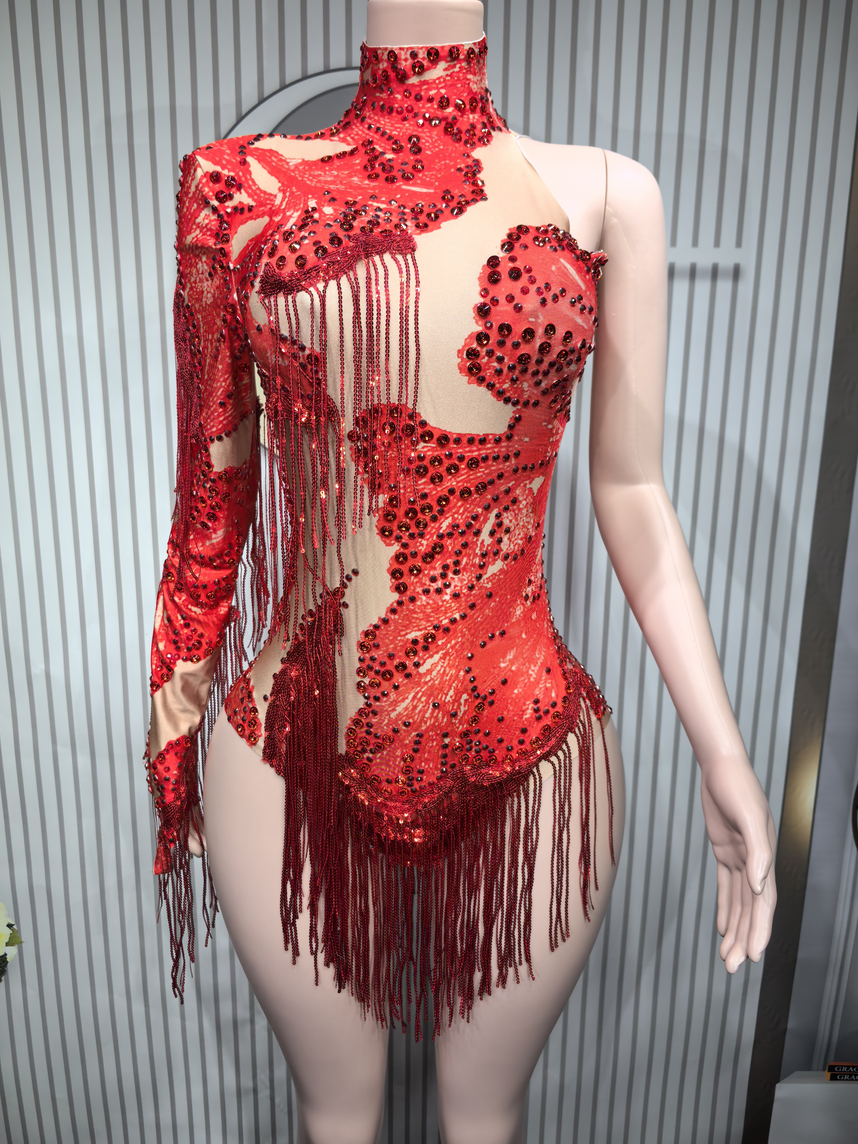 Sexy Skinny Leotard Singer Dan - đánh giá và giá Rhinestone Banding Trim