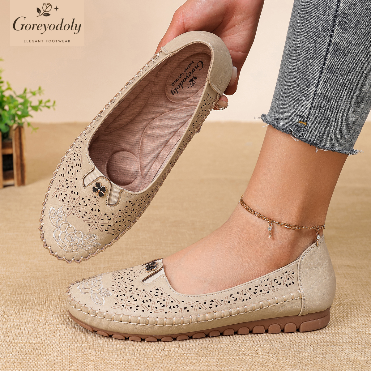 Goreyodoly women loafers flora - đánh giá và giá Embroidery Embellishments