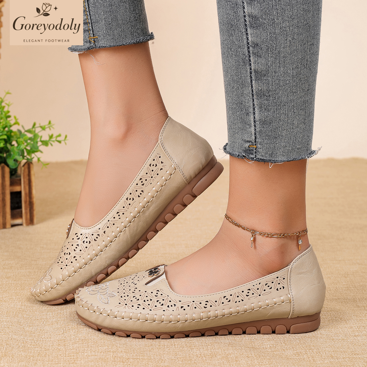 Goreyodoly women loafers flora - đánh giá và giá Embroidery Embellishments