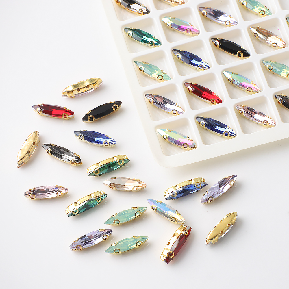 20Pcs 4x15mm Horse eye Crystal - đánh giá và giá Sew On Rhinestone