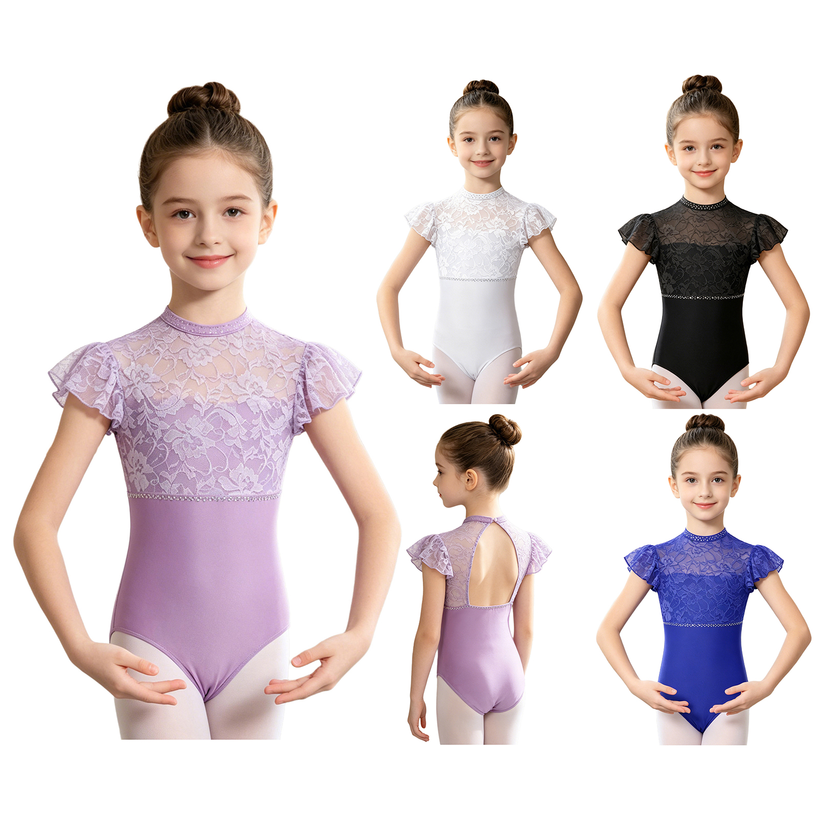Kids Girls Ballet Dance Leotar - đánh giá và giá Rhinestone Banding Trim