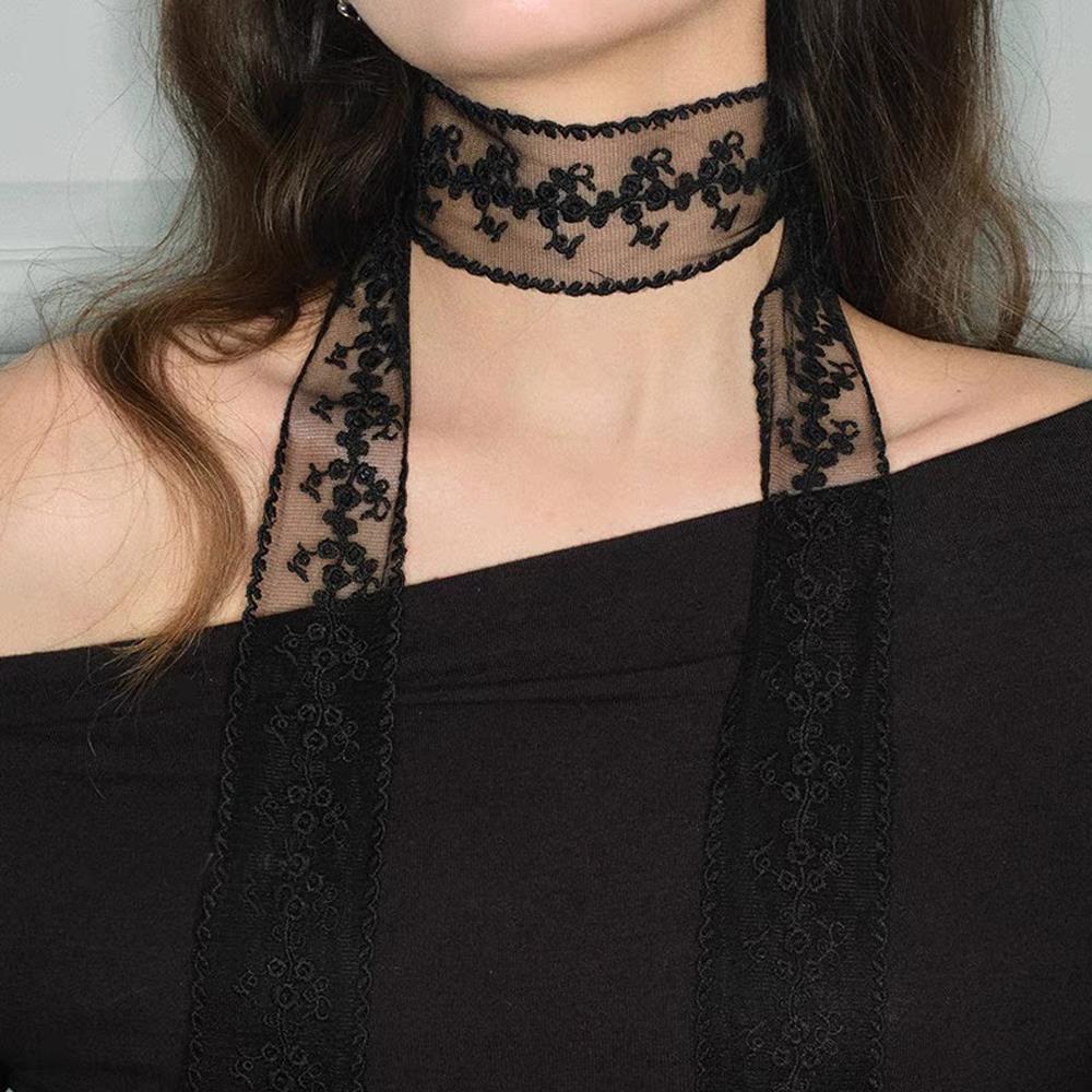 Elegant Lace Scarf Bow Necklac - đánh giá và giá Lace Ribbon Trim