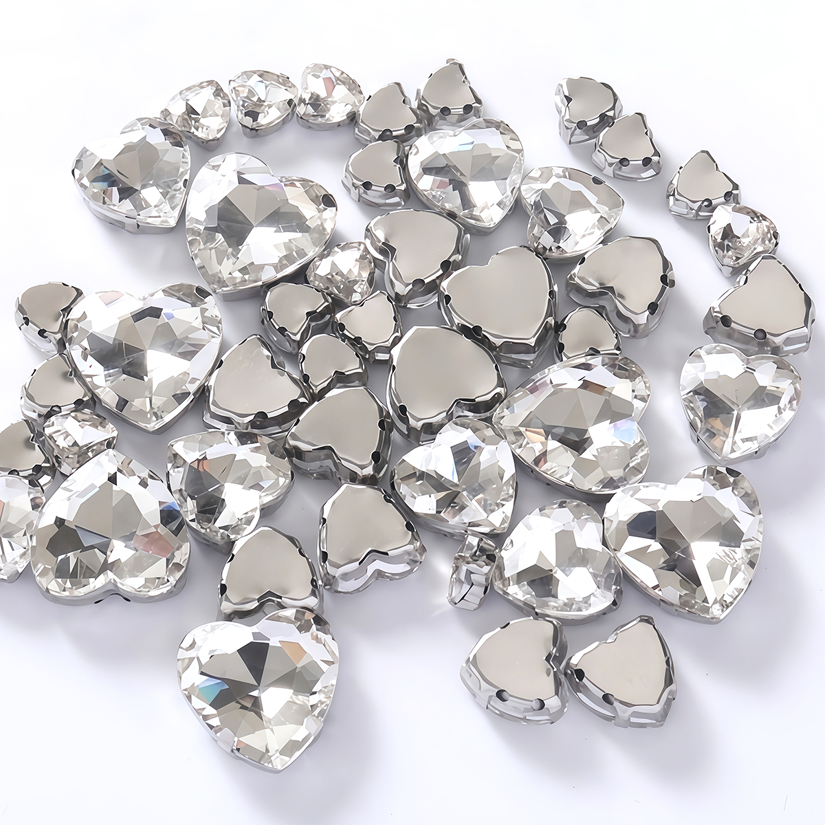 Heart Shape Glass Rhinestones  - đánh giá và giá Sew On Rhinestone