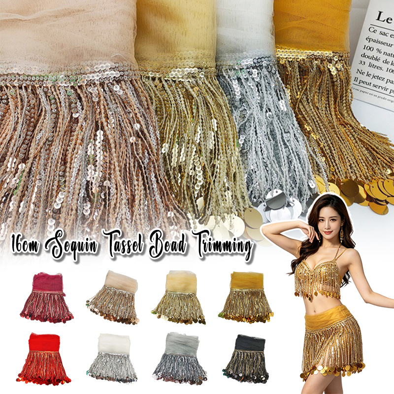 10 Yards Sequins Tassel Lace T - đánh giá và giá Tassel Fringe Trim