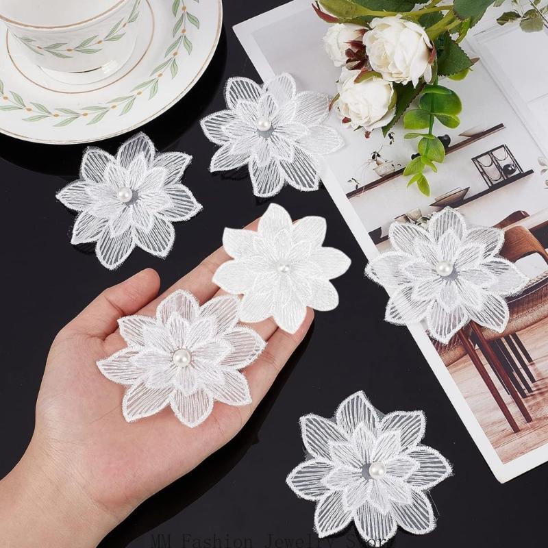 20Pack Decorative White Flower - đánh giá và giá Applique Patch Flower