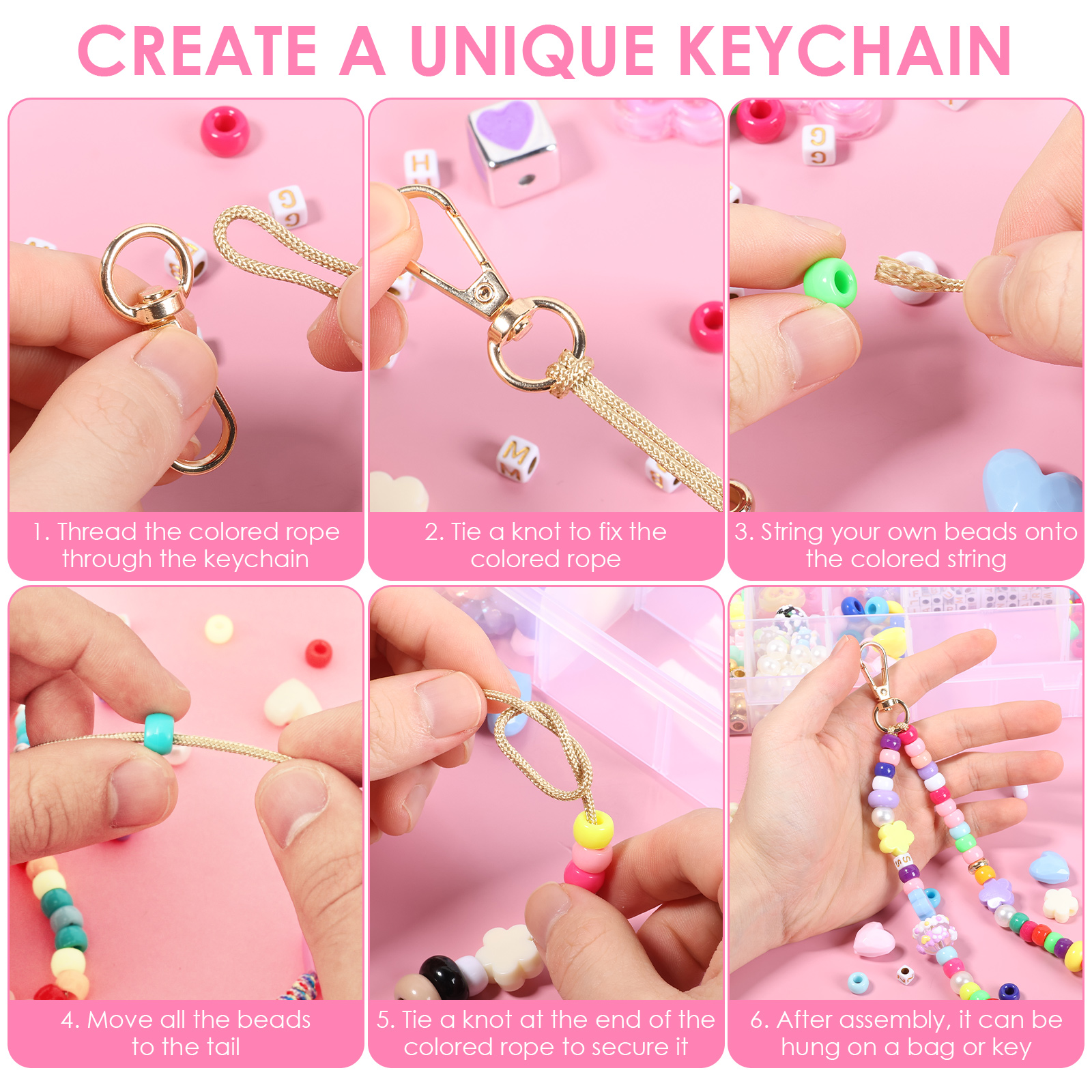 421PCS Beaded Keychain Making  - đánh giá và giá Embellishment Crafts