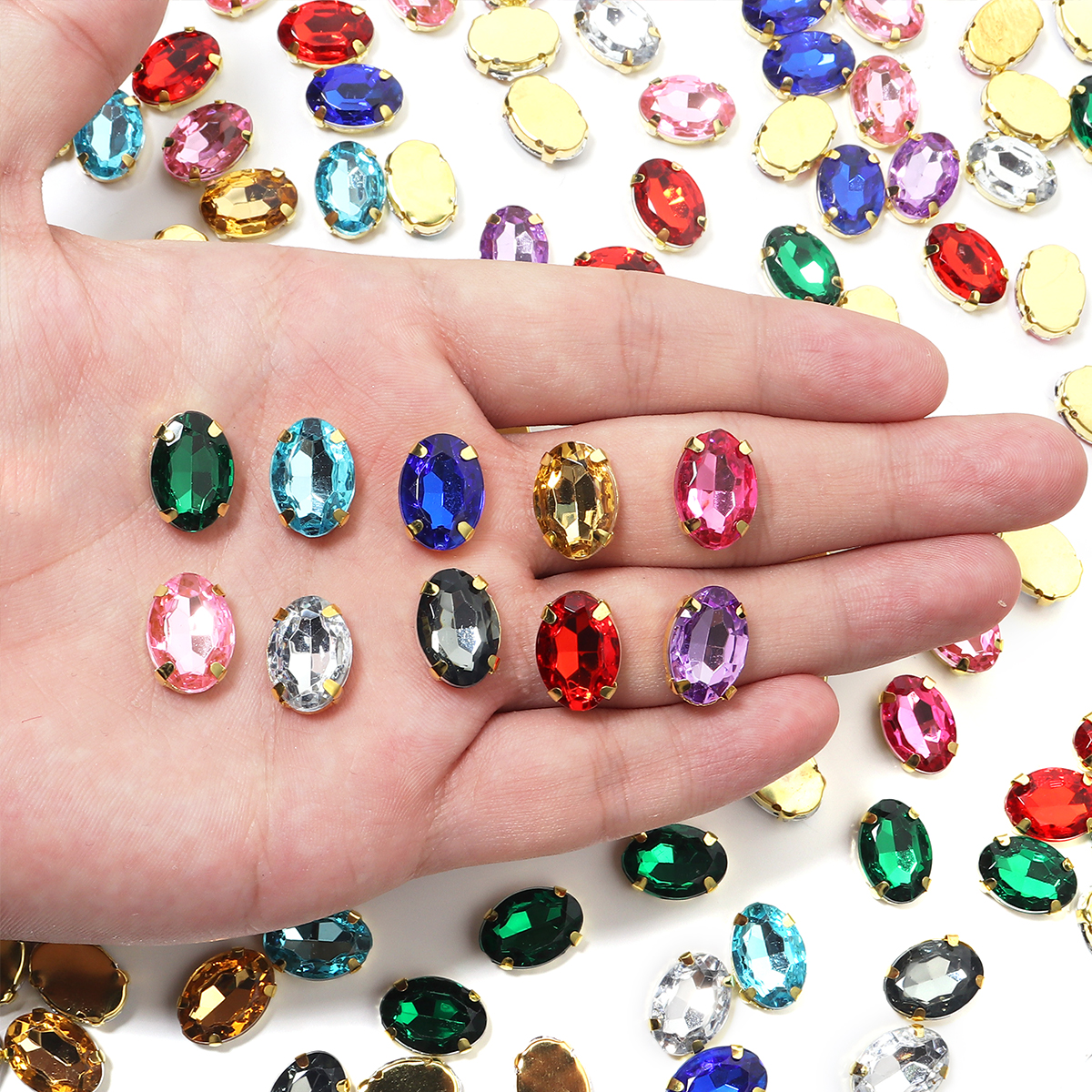 50pcs Gold Color Stainless Ste - đánh giá và giá Sew On Rhinestone