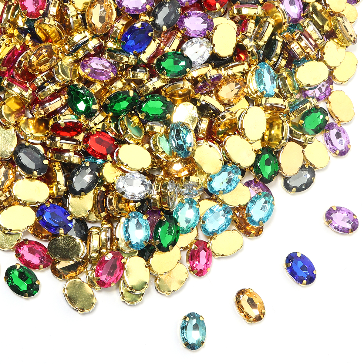 50pcs Gold Color Stainless Ste - đánh giá và giá Sew On Rhinestone