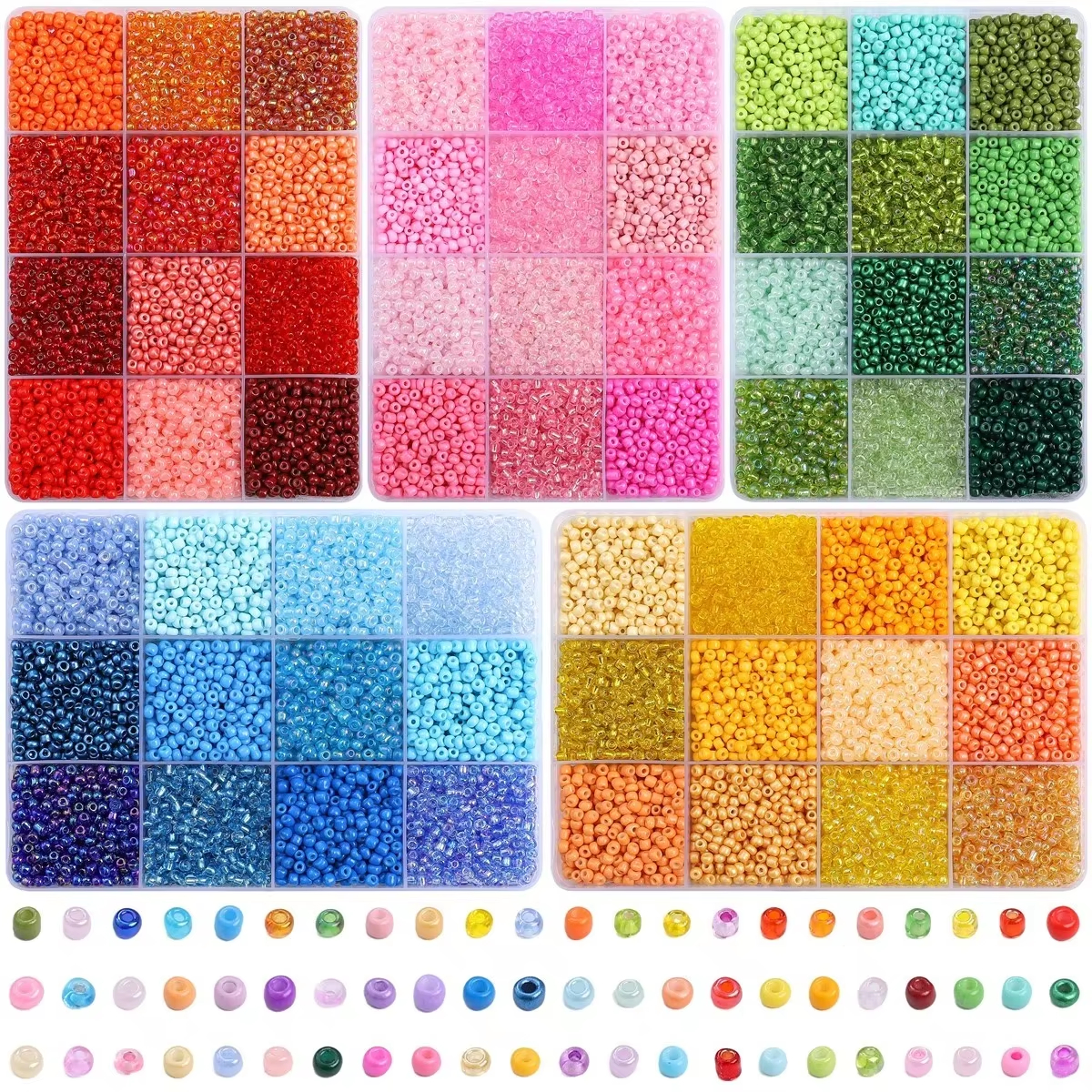 3600pcs 3mm Glass Seed Beads,  - đánh giá và giá Craft Embellishment Storage