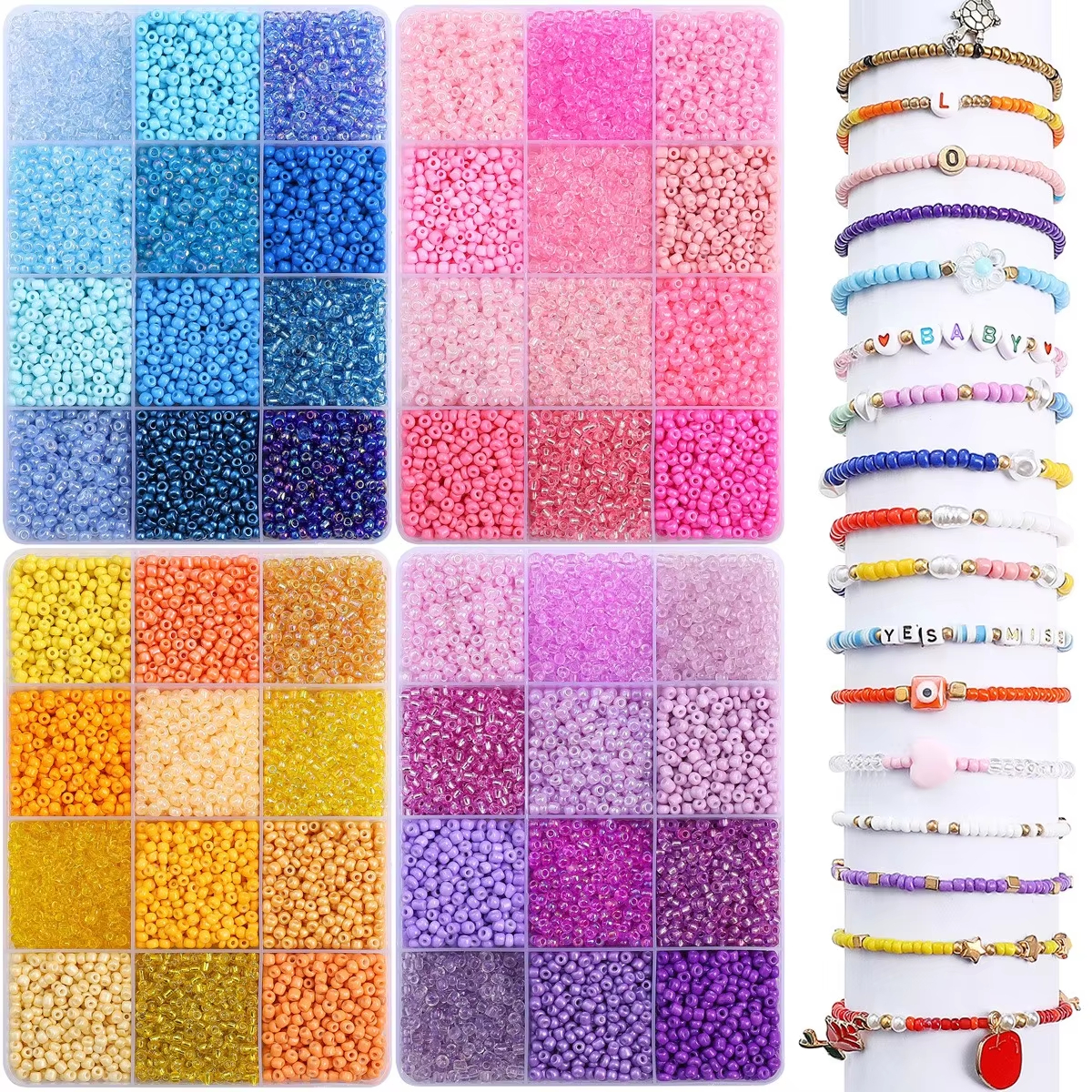 3600pcs 3mm Glass Seed Beads,  - đánh giá và giá Craft Embellishment Storage