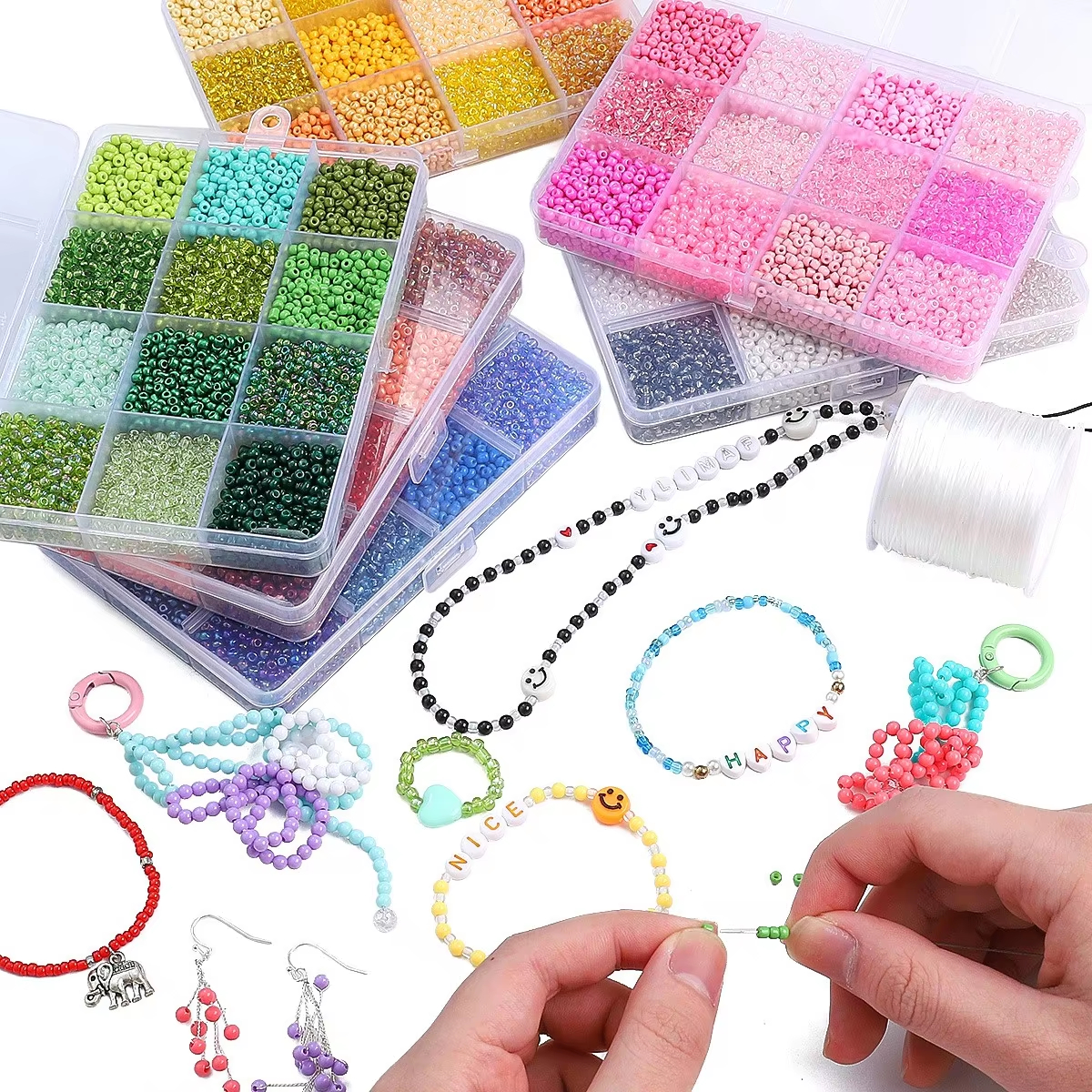 3600pcs 3mm Glass Seed Beads,  - đánh giá và giá Craft Embellishment Storage