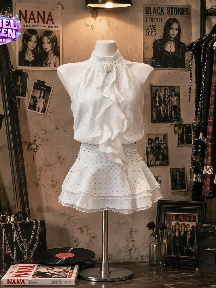 French Sweet Polka Dot 2 Piece - đánh giá và giá Elastic Lace Trim