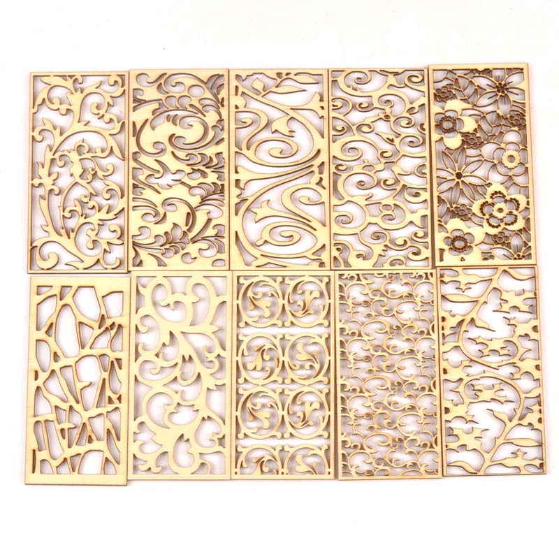 5Pcs Hollow Lace Wood Crafts F - đánh giá và giá Embellishments For Scrapbooking