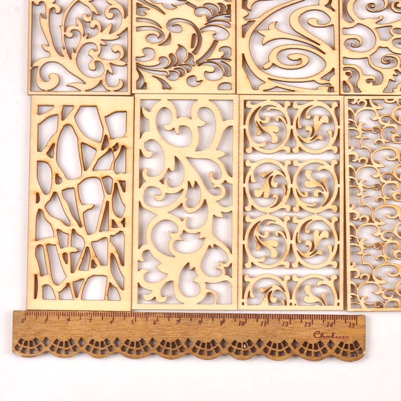 5Pcs Hollow Lace Wood Crafts F - đánh giá và giá Embellishments For Scrapbooking