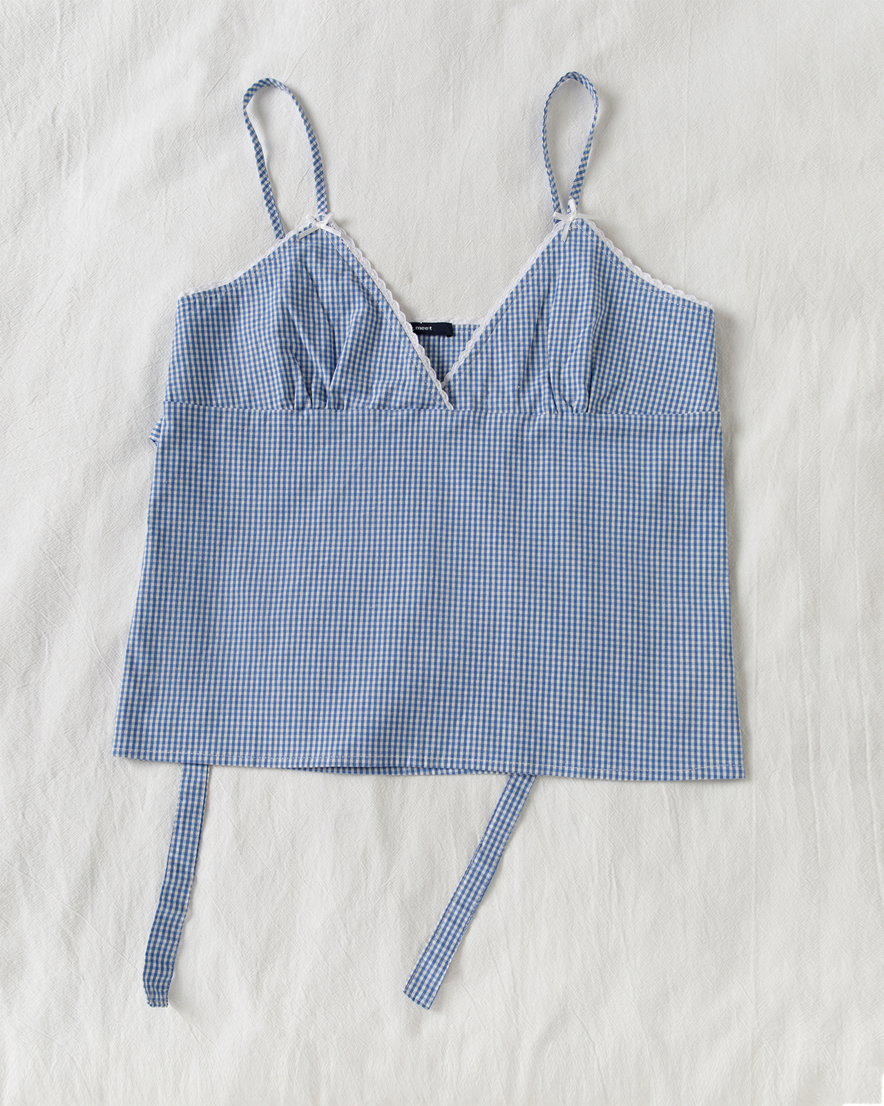 Blue Plaid Shorts 2 Piece Set  - đánh giá và giá Elastic Lace Trim