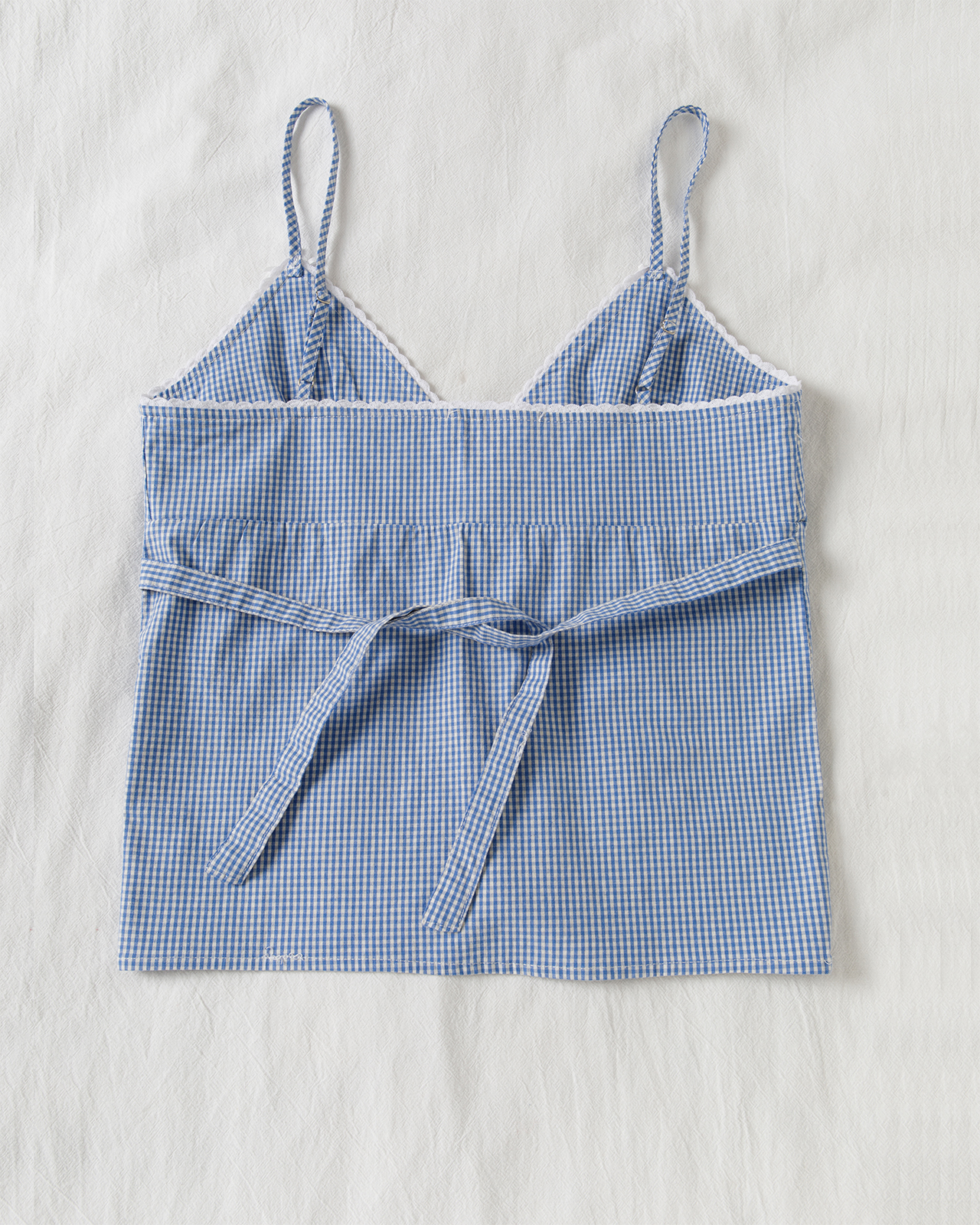 Blue Plaid Shorts 2 Piece Set  - đánh giá và giá Elastic Lace Trim