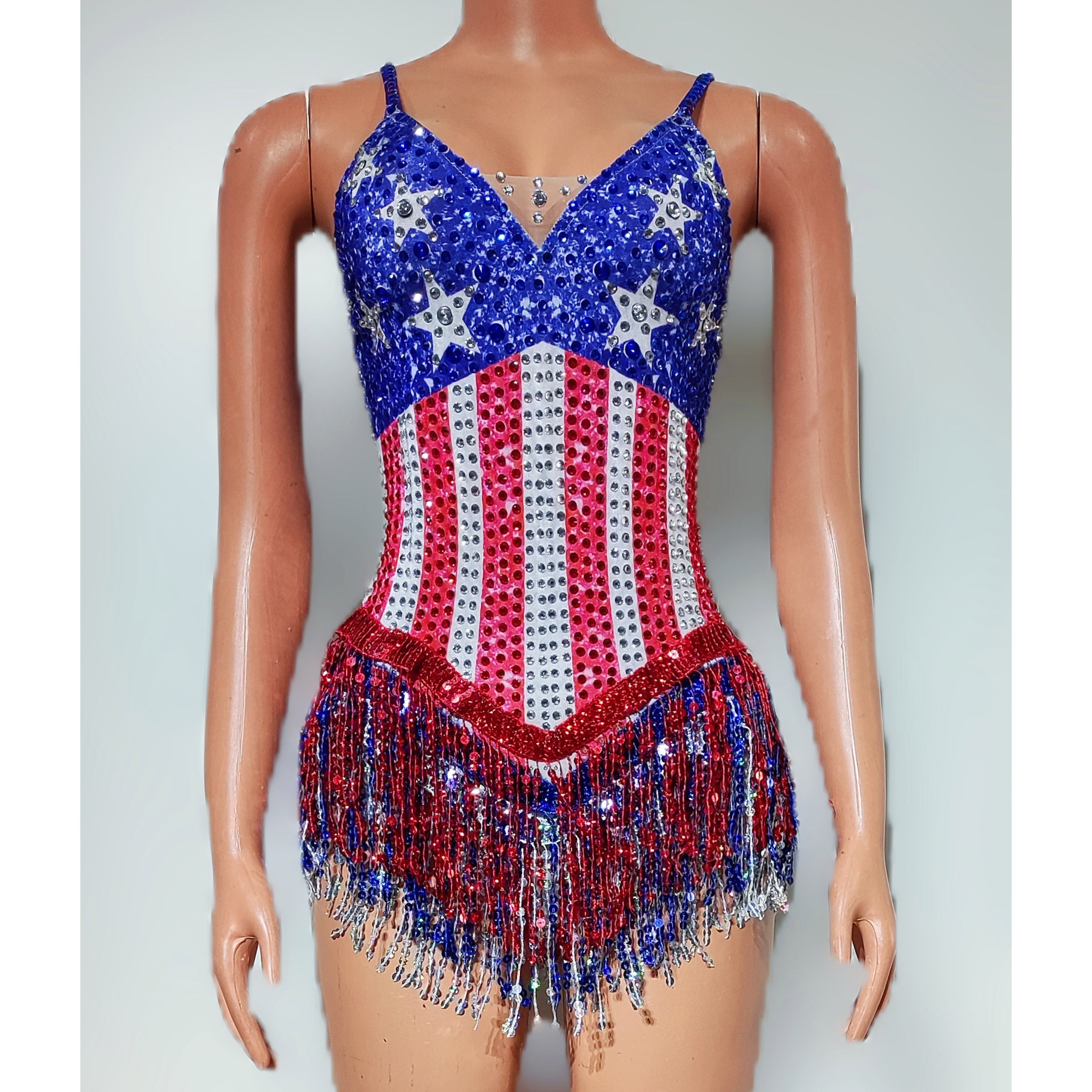 Dance Singer Costume Bar Night - đánh giá và giá Rhinestone Banding Trim