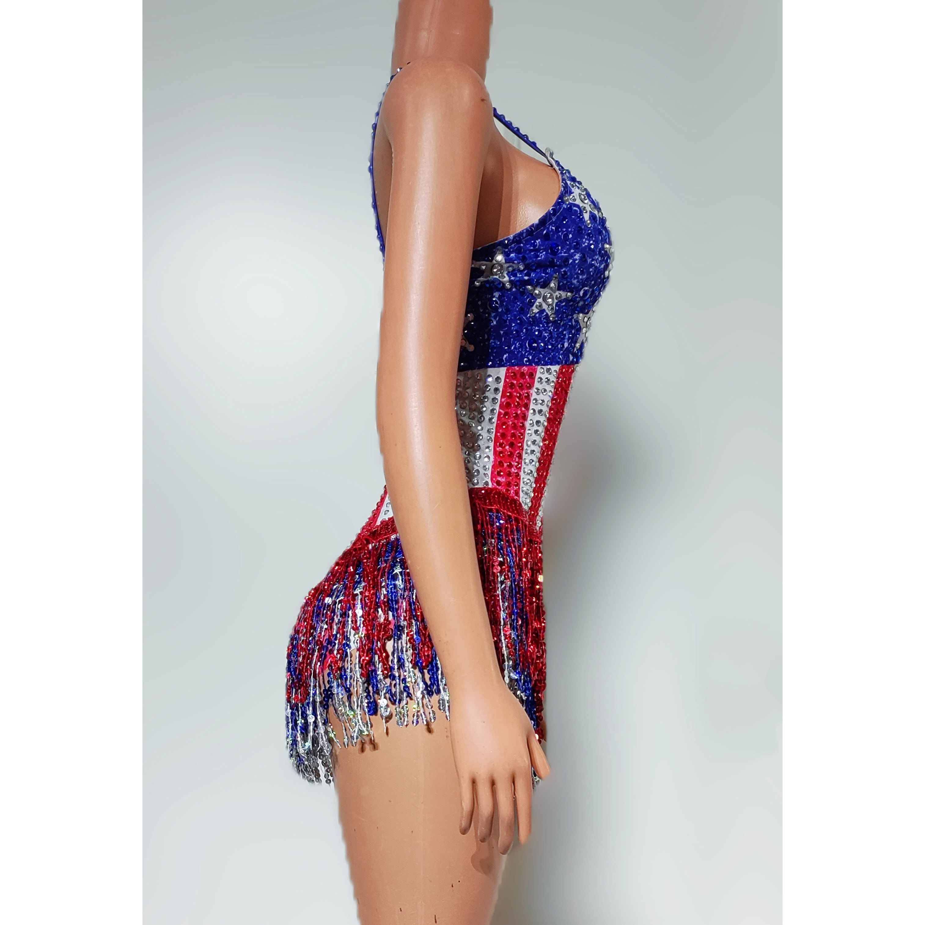 Dance Singer Costume Bar Night - đánh giá và giá Rhinestone Banding Trim