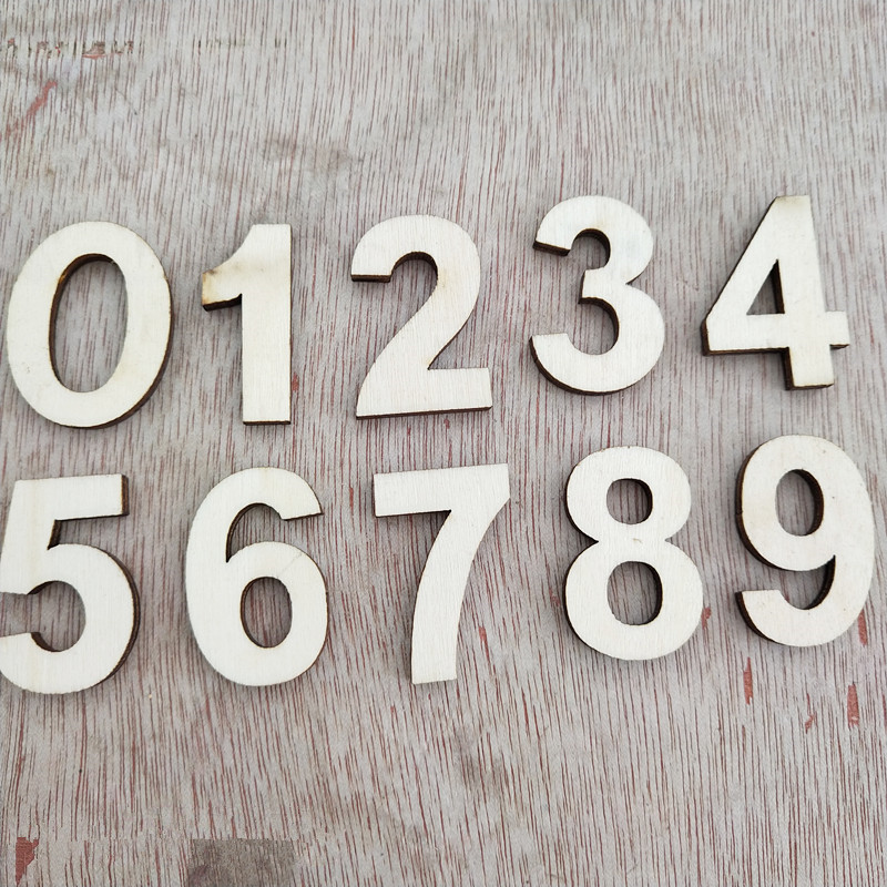 Self-sticking Wooden 0-9 Numbe - đánh giá và giá Embellishments For Scrapbooking