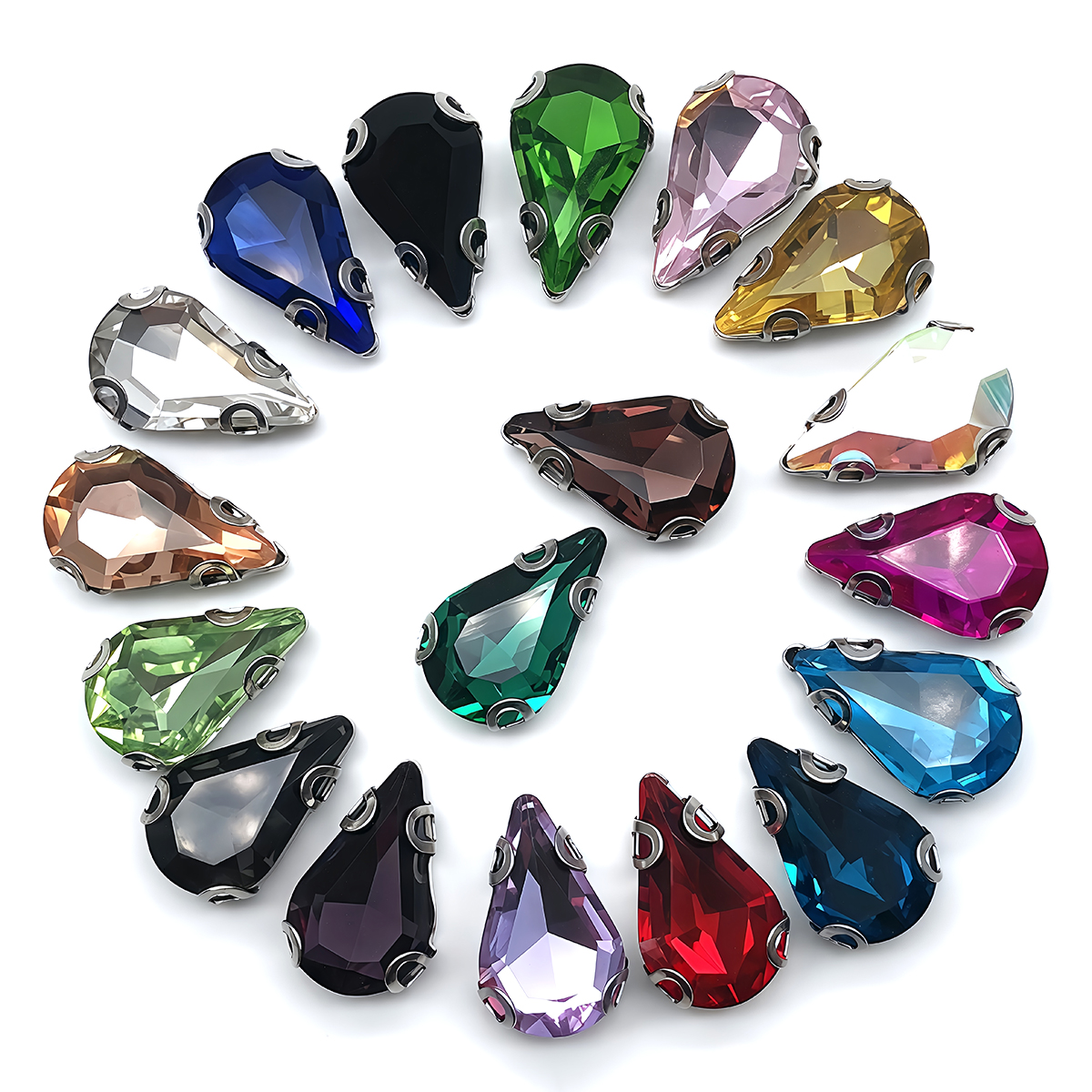 Water Drop Crystal Glass Rhine - đánh giá và giá Sew On Rhinestone
